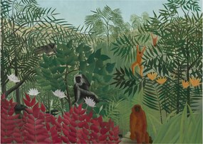 Obraz - Henri Rousseau, Tropical Forest with Monkeys, reprodukcia (70x50 cm)
