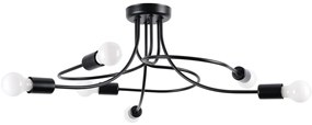 Sollux SL.1456 - Luster na tyči LEVAR 6xE27/15W/230V čierna