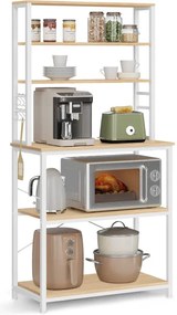 Kuchynská polica KKS019W09 biela / hnedá