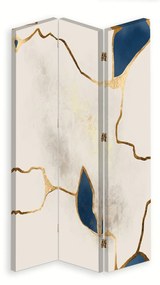Gario Paraván Modro-zlaté línie Rozmery: 110 x 170 cm, Prevedenie: Otočný paraván 360°