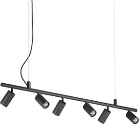 Ideal Lux - LED Luster na lanku DYNAMITE 6xGU10/7W/230V čierna