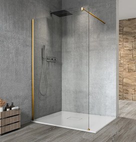 Gelco Gelco, VARIO GOLD MATT jednodielna sprchová zástena na inštaláciu k stene, 8mm číre sklo, 1200 mm, zlatá matná, GX1212-01