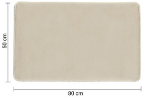 Gedy Gedy, FUZZY kúpeľňová predložka, 50x80cm, 100% polyester, protišmyk, béžová, 96FY508066