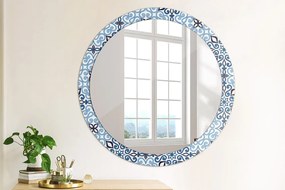 Okrúhle ozdobné zrkadlo Modrý arabský vzor fi 90 cm