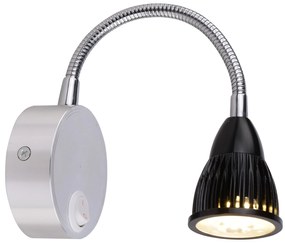 CLX Nástenná LED lampička k posteli ROMEO, 3W, teplá biela, čierna