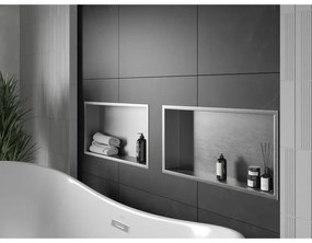 Mexen X-Wall-R, polička na zapustenie na obklad s golierom 60 x 30 cm, oceľová, 1910603010