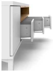 Biely TV stolík 156x48x48 cm Roomers – Tvilum