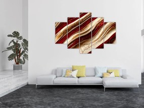 Obraz - Zlato - biela textúra (150x105 cm)