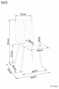 Signal IVO VELVET jedálenská stolička čierny rám/OLIV BLUVEL 77