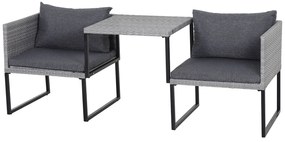 Gardamo Súprava na sedenie Malaga, 3-dielna, sivá  (100351357)