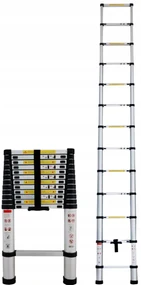 CROWNMAN Teleskopický rebrík, 13 stupňov, HLINÍK, skladací, 3,8m