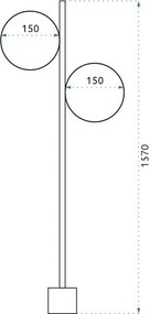 Toolight - Podlahová lampa 2xE27 APP916-2F, zlatá, OSW-03269