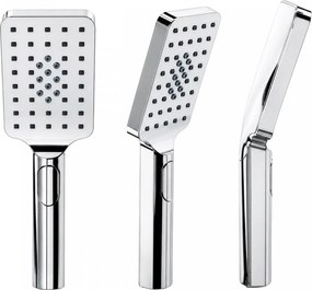 Erga Oslo, sprchový set s batériou, poličkou, výtokom a hlavovou sprchou 30×30 cm, chrómová, ERG-YKA-BP.OSLO-30-CHR