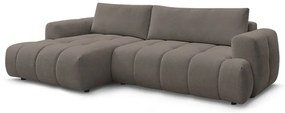 Taupe rozkladacia/s úložným priestorom rohová pohovka (ľavý roh/s leňoškou) Fuji – Bobochic Paris