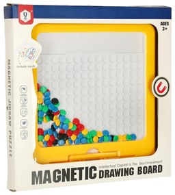 KIK Montessori magnetická tabuľa mozaika farebné bodky žltá 26 x 26 cm