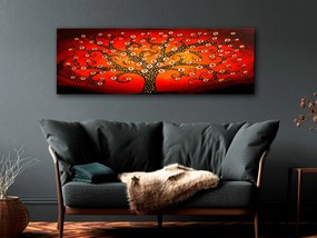 Artgeist Obraz - Fiery Tree (1 Part) Narrow Veľkosť: 90x30, Verzia: Na talianskom plátne