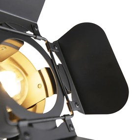 Priemyselná stojaca lampa čierna s nastaviteľným svetlom - Movie