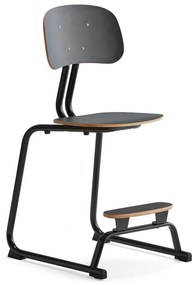 Školská stolička YNGVE, podnož s klzákmi, antracit, antracit, V 520 mm