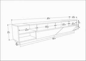 Televízny stolík Rhodes Anthracite