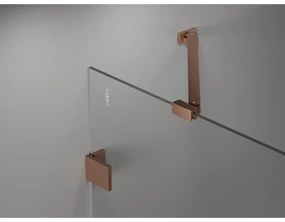 Mexen Lunar Duo, výklopný sprchový kút 85 x 85 cm, 8mm číre sklo, profil medená matná, 834-085L-085P-65-00