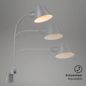 Briloner 2079-014 - Nástenná flexibilná lampa 1xE27/10W/230V strieborná