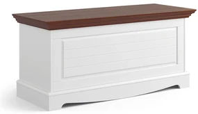 PROXIMA.store - Rustikálna borovicová truhlica - BELLUNO ELEGANTE FARBA: biela - orech