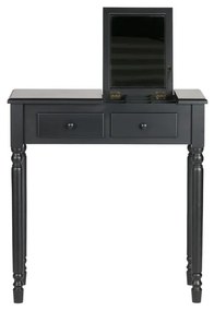 Čierny toaletný stolík z borovicového dreva WOOOD Romy