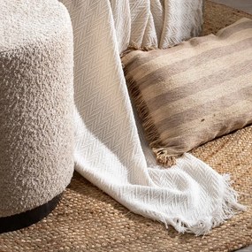 Krémovobiely pléd z recyklovanej bavlny 180x260 cm Spike – Ixia