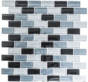 Sklenená mozaika XCM B899 30,5x32,5 cm šedá/čierna