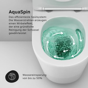 Toaletný set s inštaláciou AM.PM IIS90251.PA1900 bezokrajové, so sedadlom microlift, chróm mechanické tlačidlo na splachovanie