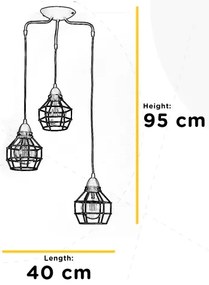 ONLI - Luster na lanku SPIDER 3xE27/15W/230V čierna/hnedá