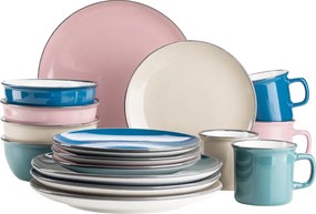 Mäser Jedálenská súprava riadu 16 ks MAILA – petrolejový mix