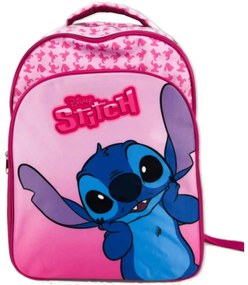Dievčenský školský plecniak Lilo & Stitch - ružový s obrázkom mimozemšťana Stitcha - 20L