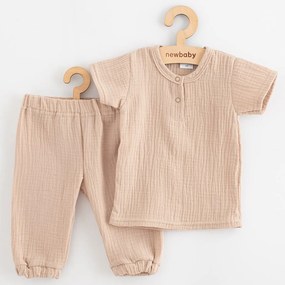 Kojenecká mušelínová súprava tričko a nohavice New Baby beige, vel. 86 (12-18m)