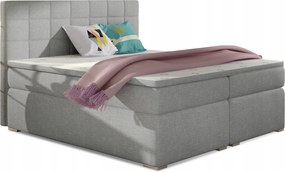 Manželská posteľ Boxspring 180 cm Abbie (svetlosivá) (s matracmi)
