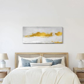 Obraz - Zlaté a šedé ťahy (120x50 cm)