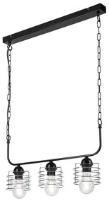 Luster na reťazi MORGAN 3xE27/60W/230V čierna/chróm