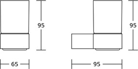 Mexen Base, nástenný pohár na kefky, chrómová, 7088238-00