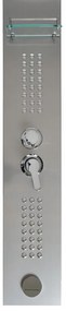 Sprchový panel PIOGGIA 2 5v1 - s výtokom do vane a policou - chrómový matný