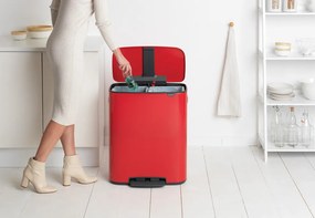 Brabantia BO pedálový kôš 2x30L červená