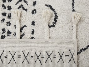 Bavlnený koberec 140 x 200 cm biela/čierna KHOURIBGA Beliani