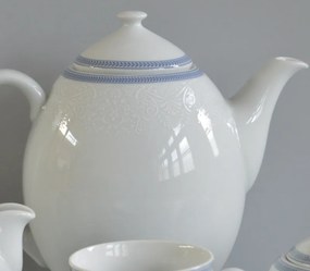 Thun kávová súprava Opal krajka s modrou linkou 17-dielná