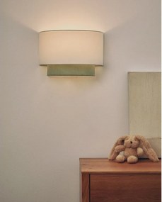 Biele/tyrkysovomodré detské svietidlo s textilným tienidlom Bianella – Kave Home