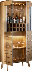 Vitrína na alkohol BAROSO, 80x40x190 cm Buk