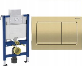 Geberit Rám na Wc Nízky H 98 cm zlaté obdĺžnikové tlačidlo