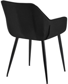 Sada 2 ks jedálenskej stoličky Luena látka - čierna