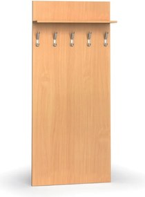 Vešiaková stena PRIMO WOOD, 5 háčikov, polica, roky zvisle, buk