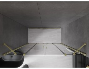 Mexen Velar Duo, posuvné sprchové dvere do otvoru 180 cm, 8mm šedé sklo, zlatá matná, 871-180-000-42-55