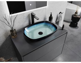 Mexen Araks, sklenené umývadlo na dosku 54 x 39,5 x 11 cm, modrá, 24155447