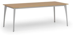 Rokovací stôl PRIMO OMEGA, 2000 x 900 mm, sivá podnož, buk